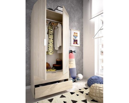 Armoire Naturelle 2 Portes 2 Tiroirs 80 ESSEN Bricowork