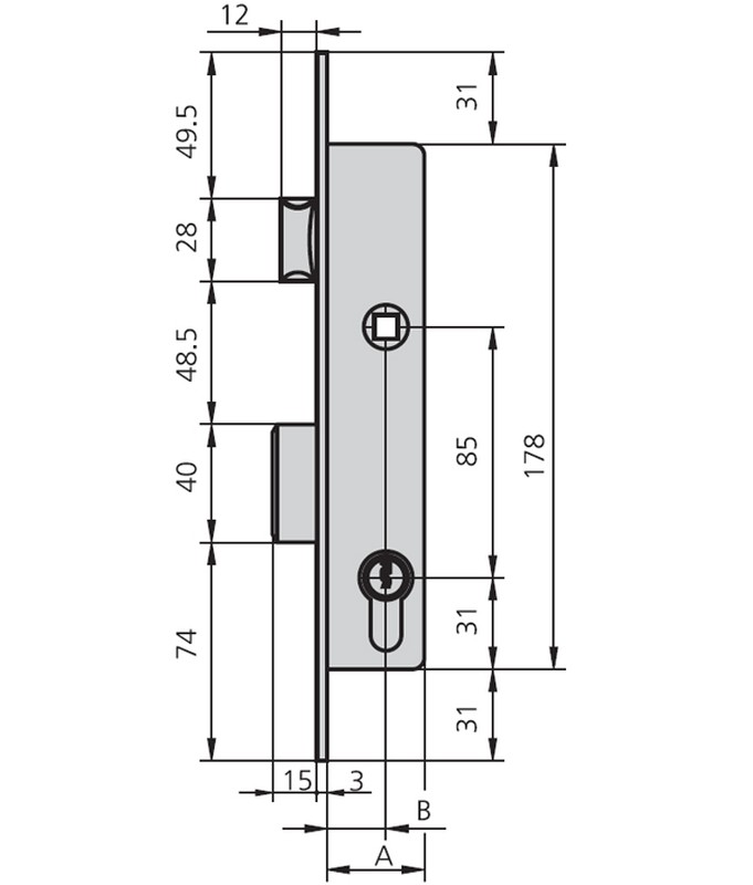 Cerradura Embutir Met Hn Mm Bricowork