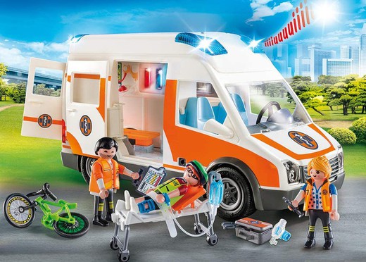 Playmobil ambulance with lights