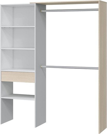 Wardrobe-Dressing room with shelf 60cm + 2 bars HERA