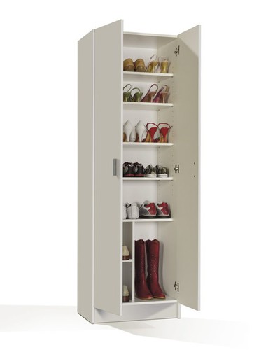Shoe cabinet with 2 doors and shelves white by fores
