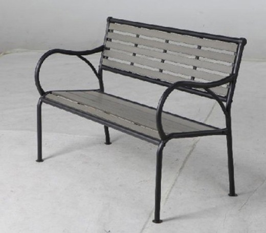 Garden bench in black and gray steel CS-0067