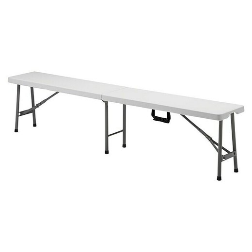 White 3/4 polyethylene folding bench