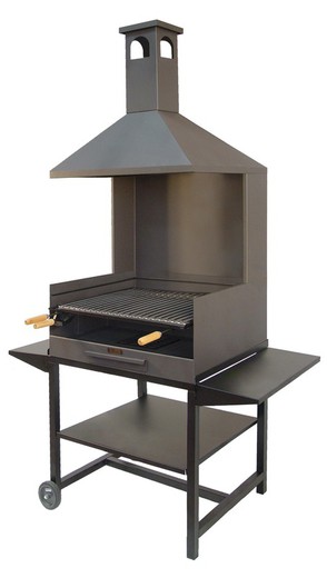 Chimney barbecue with wheels, special grills for paella pan