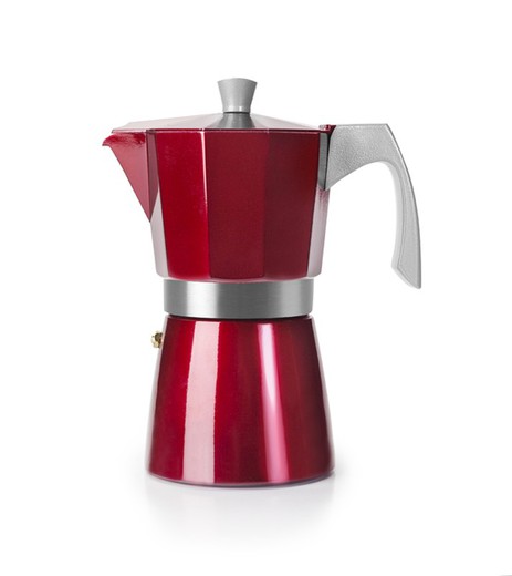 Máquina de café Induc de alumínio. vermelho