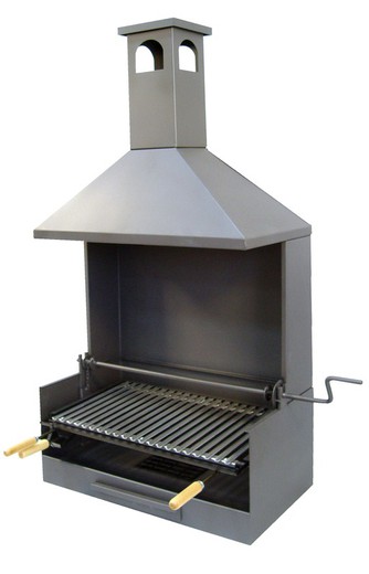 Barbecue drawer with chimney for construction -Elevator and stainless steel grill 71529