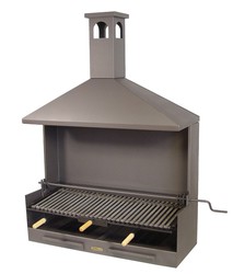 Tiroir barbecue avec cheminée pour élévateur de travail et grille en acier inoxydable EL ZORRO 71592