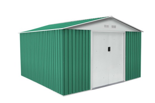 Green Coventry metal shed 9.66 m2 GARDIUN