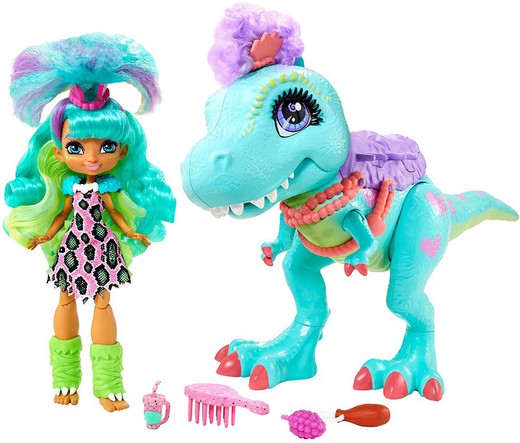 Cave Club Rockelle Doll and Tyrasaurus by Mattel