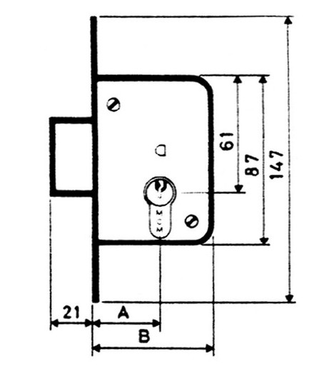 Mortise Lock F / Latão