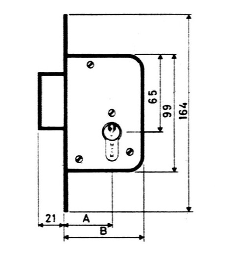 Mortise Lock F / Latão