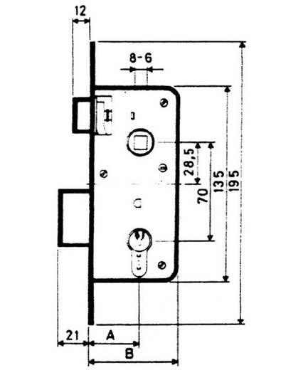 Mortise Lock F / Latão