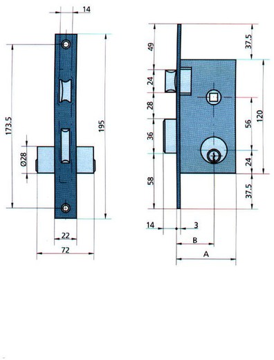 Mortise Lock Hl / Cl