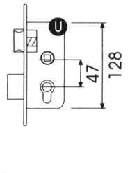 Cerradura Embutir Madera C C 50 HL