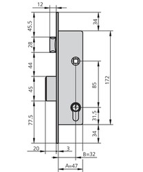 Cerradura Embutir Met Hn 25 MM