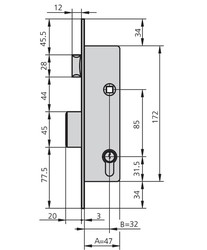 Cerradura Embutir Met Hn 20 MM