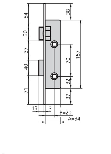 Cerradura Embutir Met Hn 20 MM