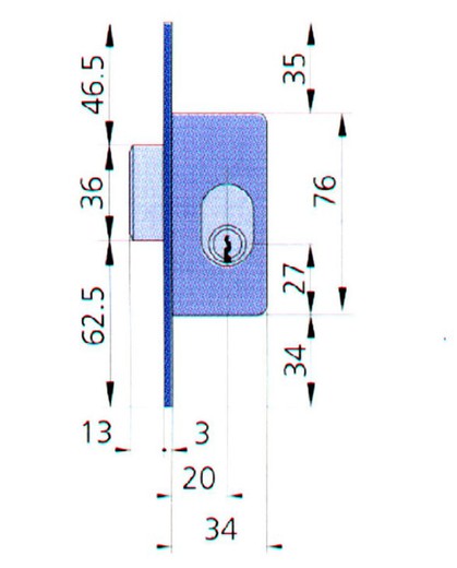 Mortise Lock Met Hn / Cn