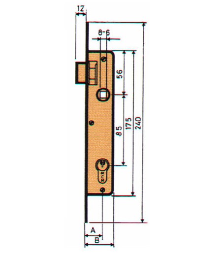 Mortise Lock P / Metalica