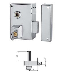 Cerradura Sobrep Dcha Esmal 70 MM