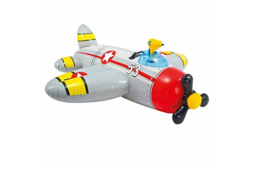 Inflatable matt intex airplane with water gun 57537