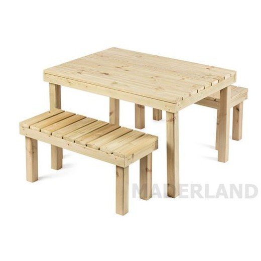 Conjunto mesa madera SET RIGA 120 de Maderland