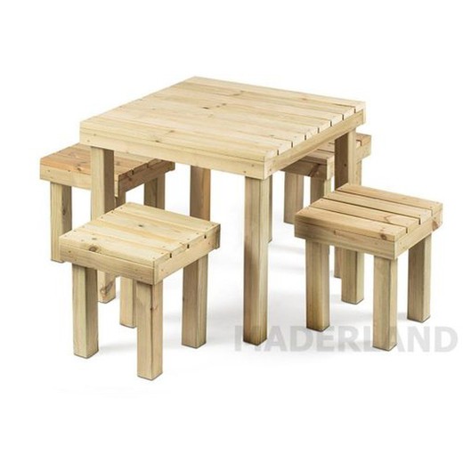 Conjunto de mesa de madeira SET RIGA 80 por Maderland