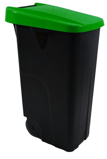 Contenedor con ruedas Eco tapa color verde de 110 lts