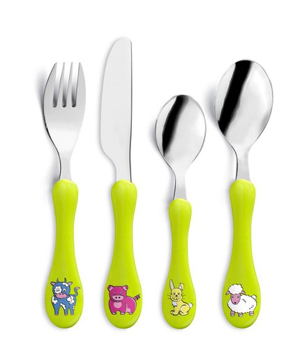 Children's Cutlery Set-4 Green