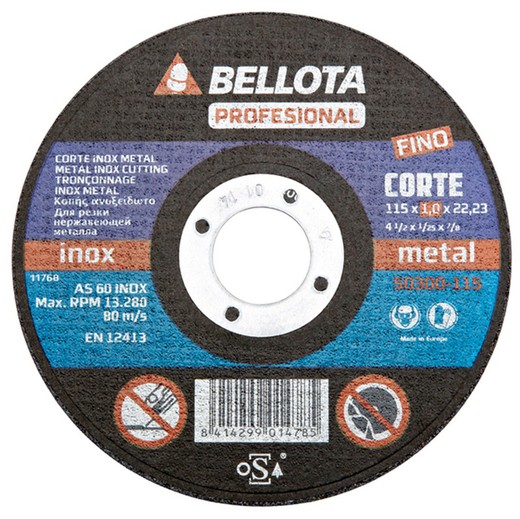 Disco C Metal/Inox Eje Fino 125X1 MM