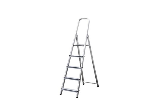 Aluminium ladder 5 treden met brede sport