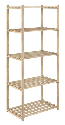 Slatted wooden shelving with 5 shelves NC54099