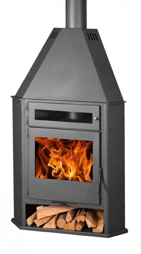 Corner wood stove R8 Oven by J. Panadero