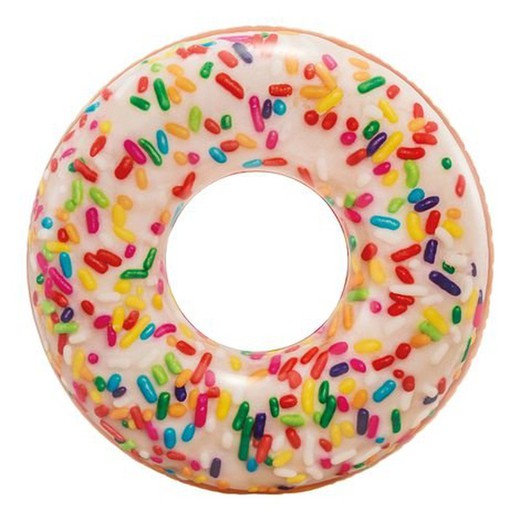 Photorealistic white inflatable donut inflatable float 114 cm 56263