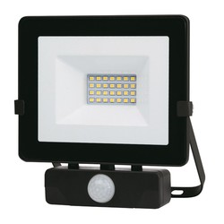 Refletor Led Preto Ip65 C / Sensor 20 W