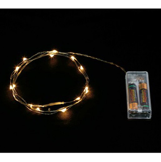 Lichtgevende Draad 10Led Wit Limoen 1 M