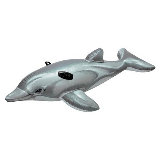 Opblaasbare grijze dolfijn dierfiguur 175cm Intex 58535