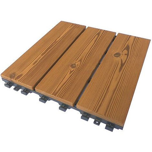 Warmtebehandelde houten tegel 30x30x2,5 cm. pontarolo
