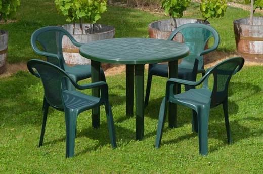 Gardenlife 90 cm round garden table in green color