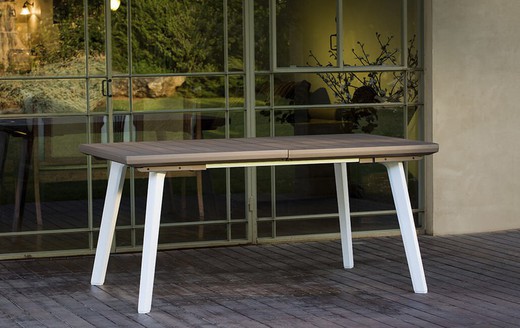 Uitschuifbare Harmony tafel cappuccino/keter wit 162-241 cm