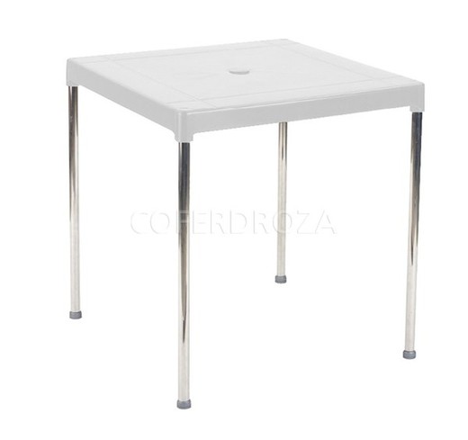 Branca pernas de mesa de resina 70x70 alumínio jardim vida