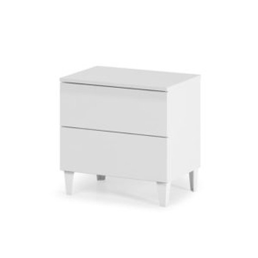 Coffee table 2 drawers + legs DIVA gloss white by Forés