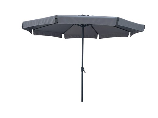 Round aluminum parasol 3.5 meters in gray by profer green