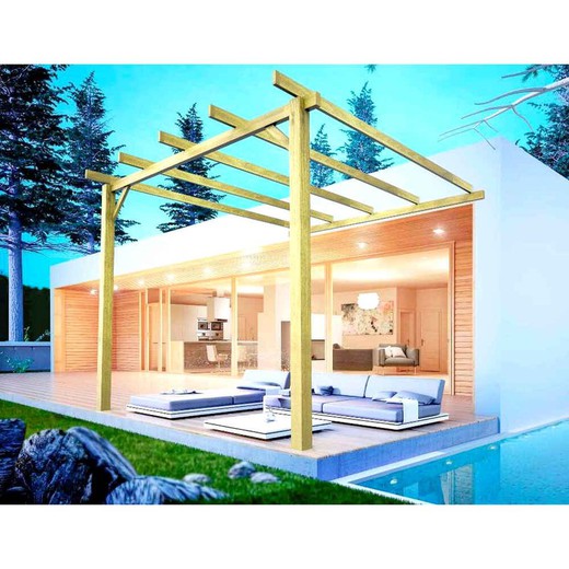 Solid attached pergola HUESCA by Maderland