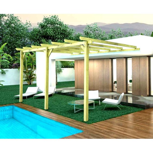 Solid wall-mounted pergola OVIEDO by Maderland
