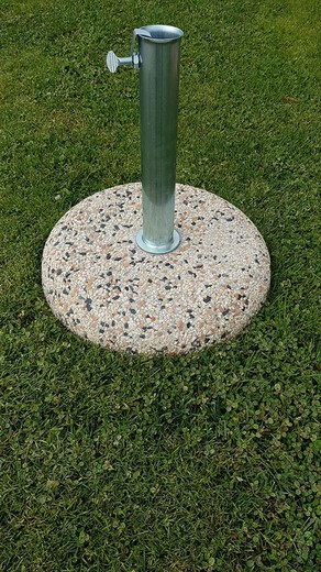 Cement parasol foot with river gravel 25 kgs