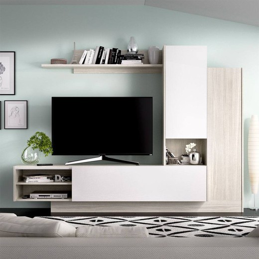 Compact TV room Bright white / gray ELM