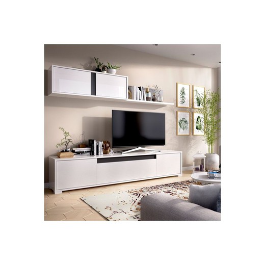 Tv-kamer met deuren en wandplank NEIL