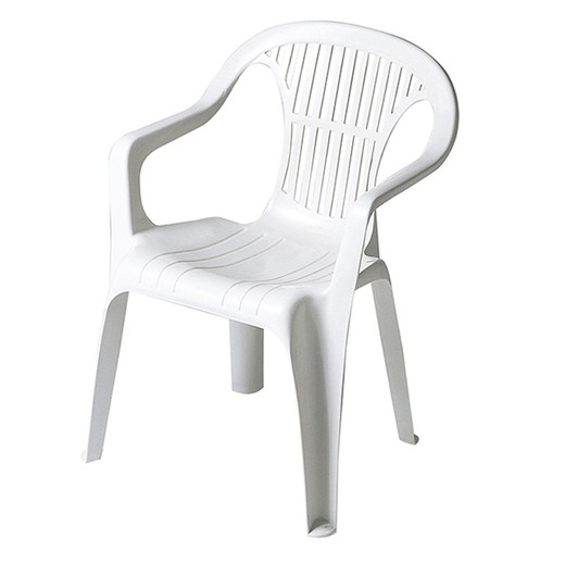 Silla blanca con brazos respaldo bajo de  Garden Life