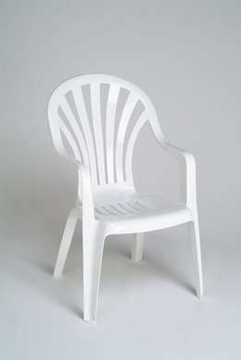 White high-backed chair with arms Garden Life